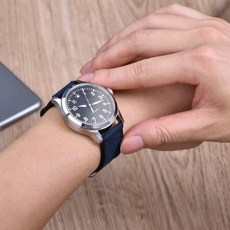 Blue Sailcloth FKM Watch Straps