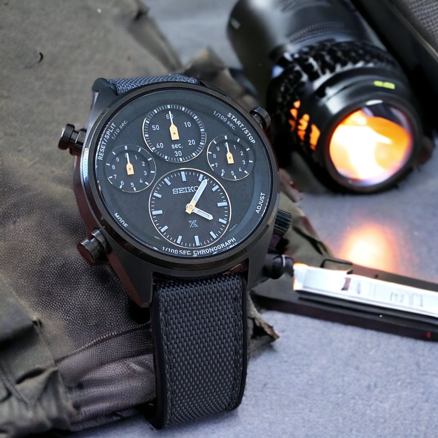 Grey Sailcloth Combi FKM Watch Straps