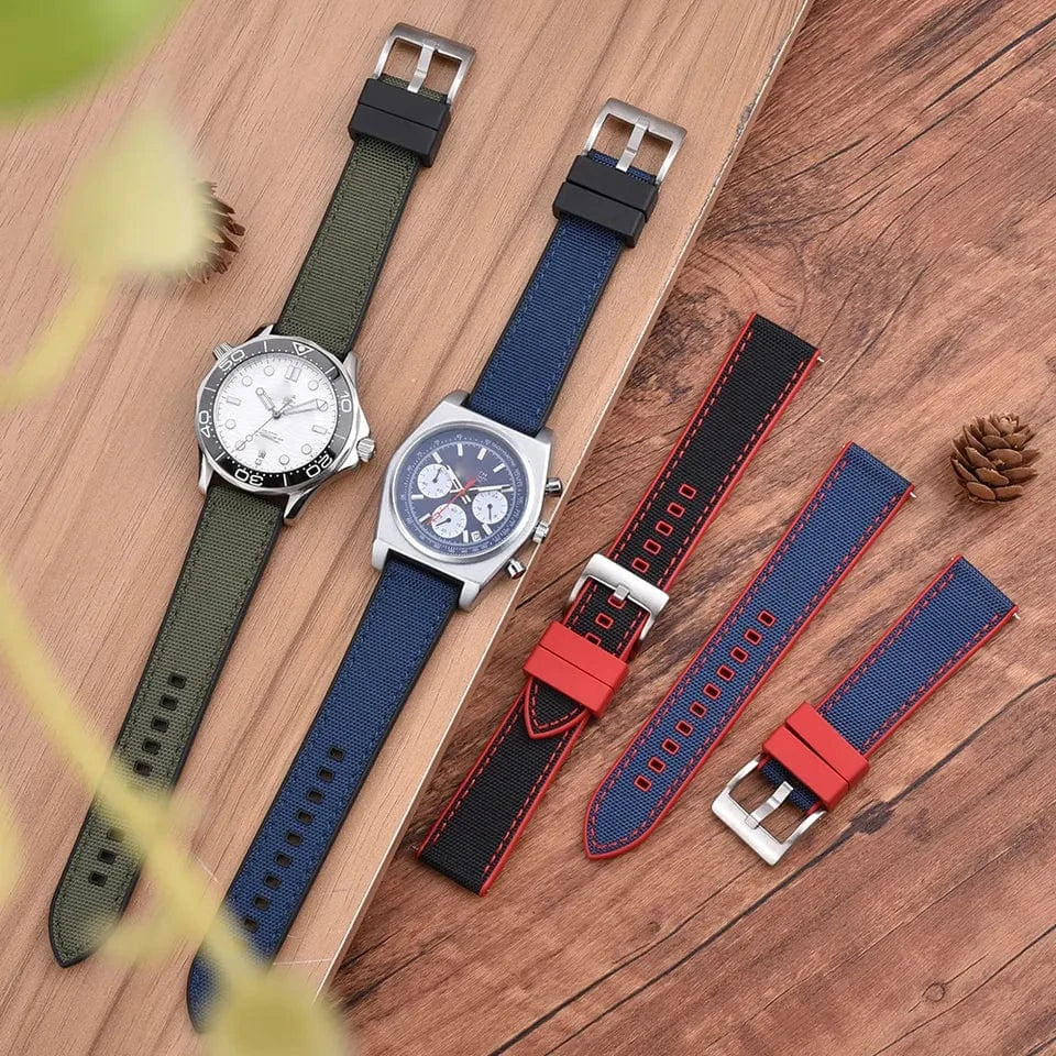 Sailcloth Combi FKM Watch Strap Lifestyle
