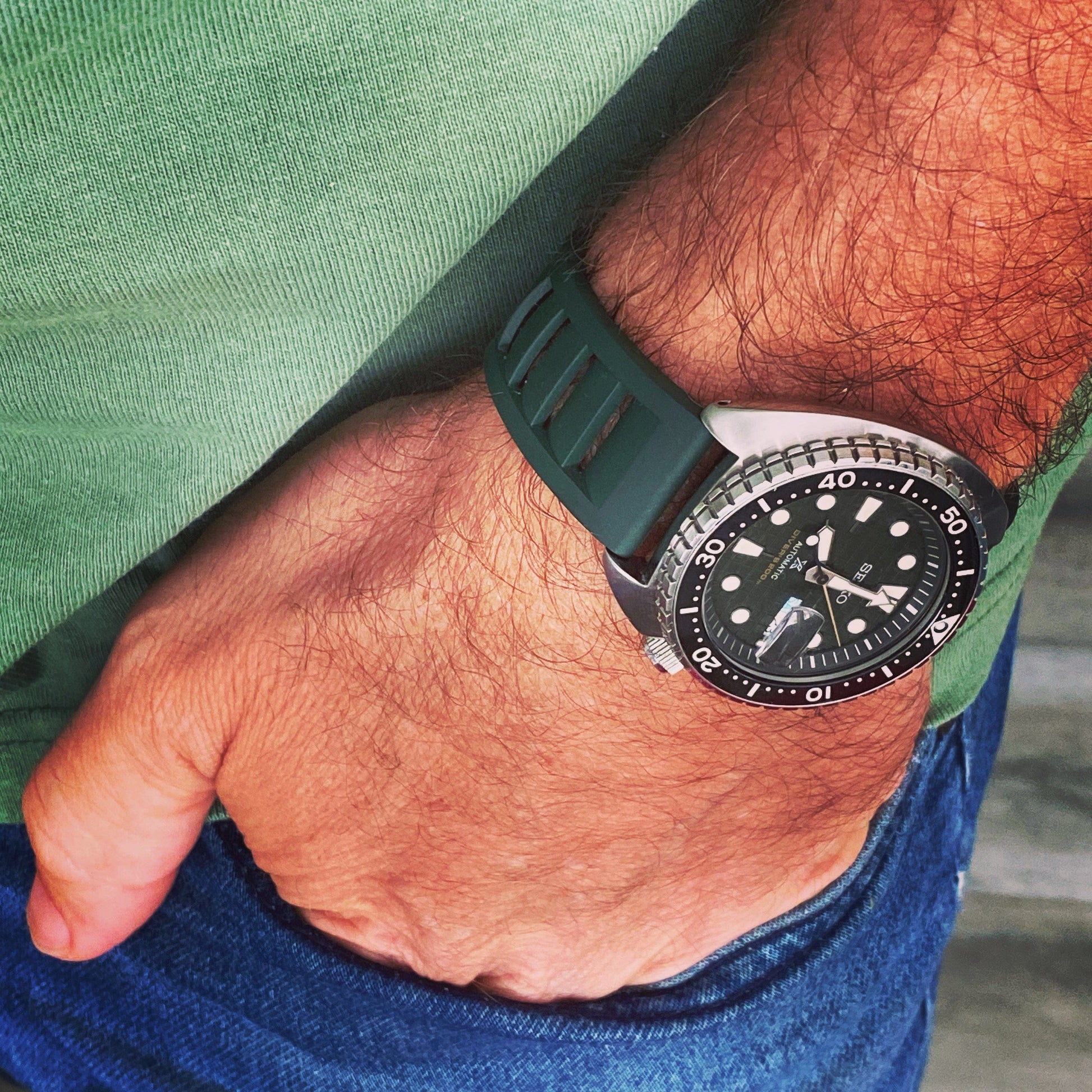 Strap Monster BYRON FKM+ Watch Strap - Green