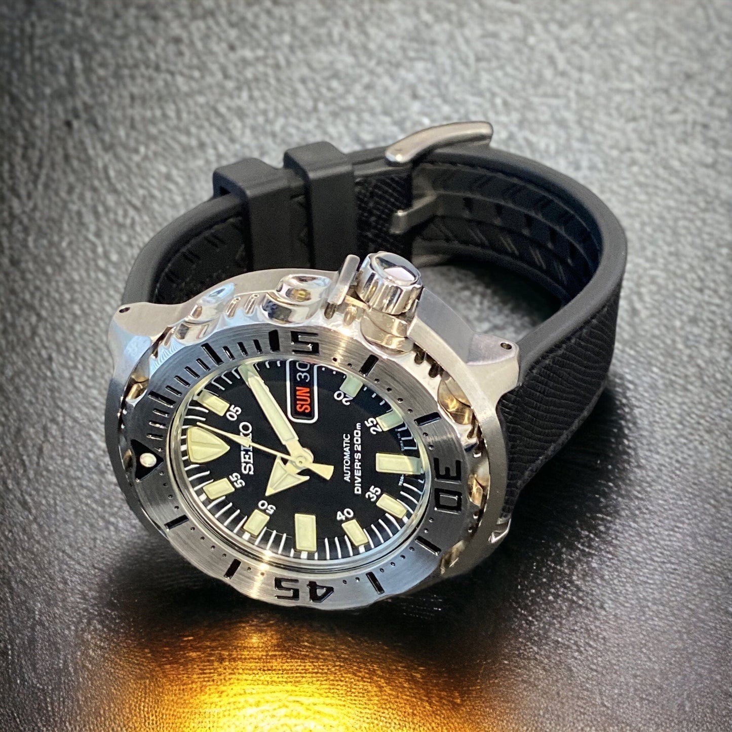 Strap Monster COMBI FKM+ Saffiano Leather Watch Strap - Black