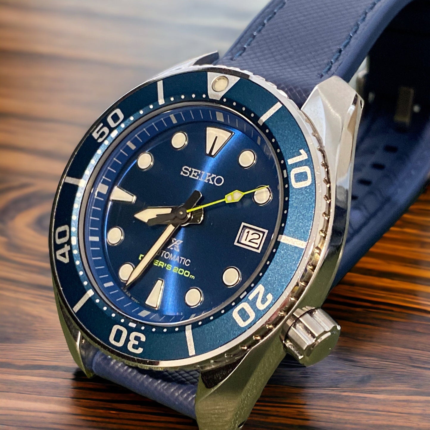Strap Monster COMBI FKM+ Saffiano Leather Watch Strap - Blue