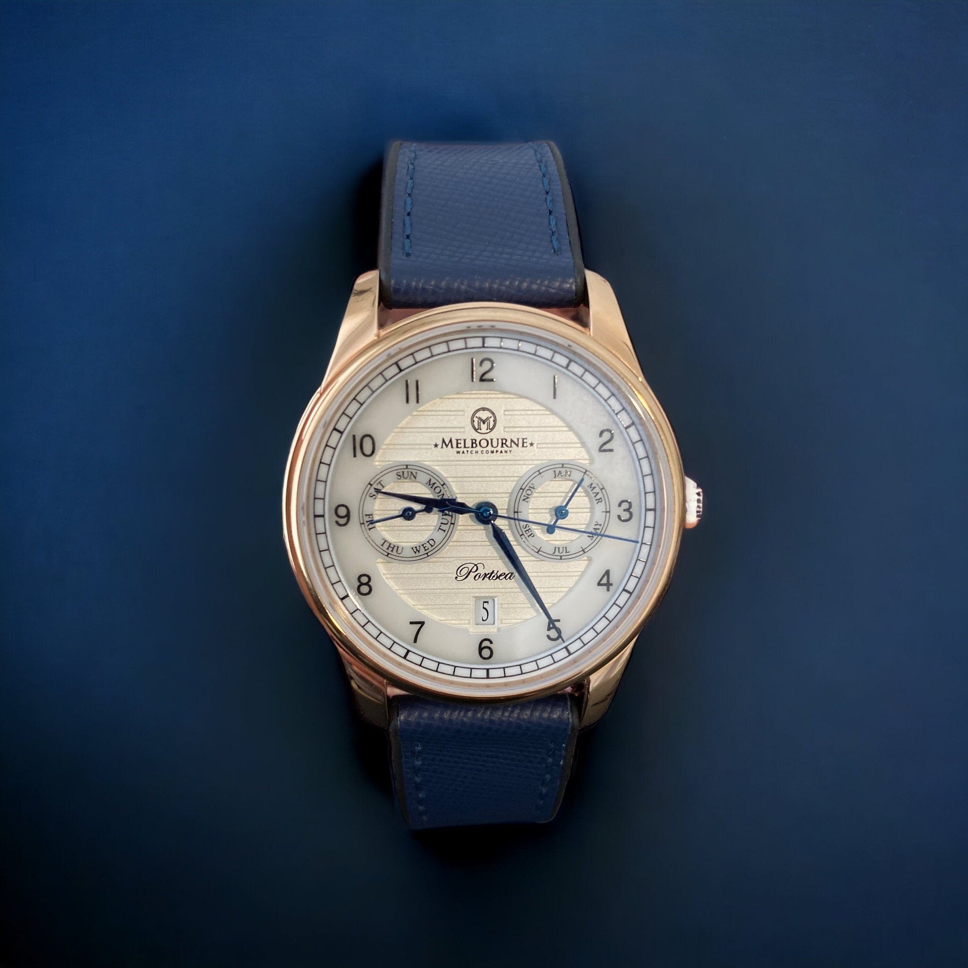 Strap Monster COMBI FKM+ Saffiano Leather Watch Strap - Blue/Black