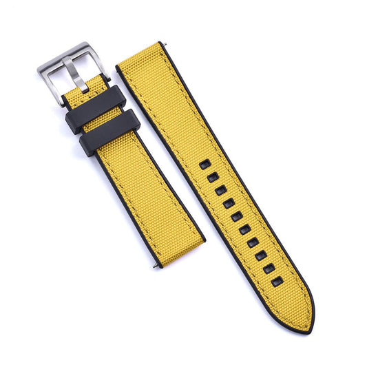 Strap Monster COMBI FKM+ Sailcloth Watch Strap - Yellow/Black