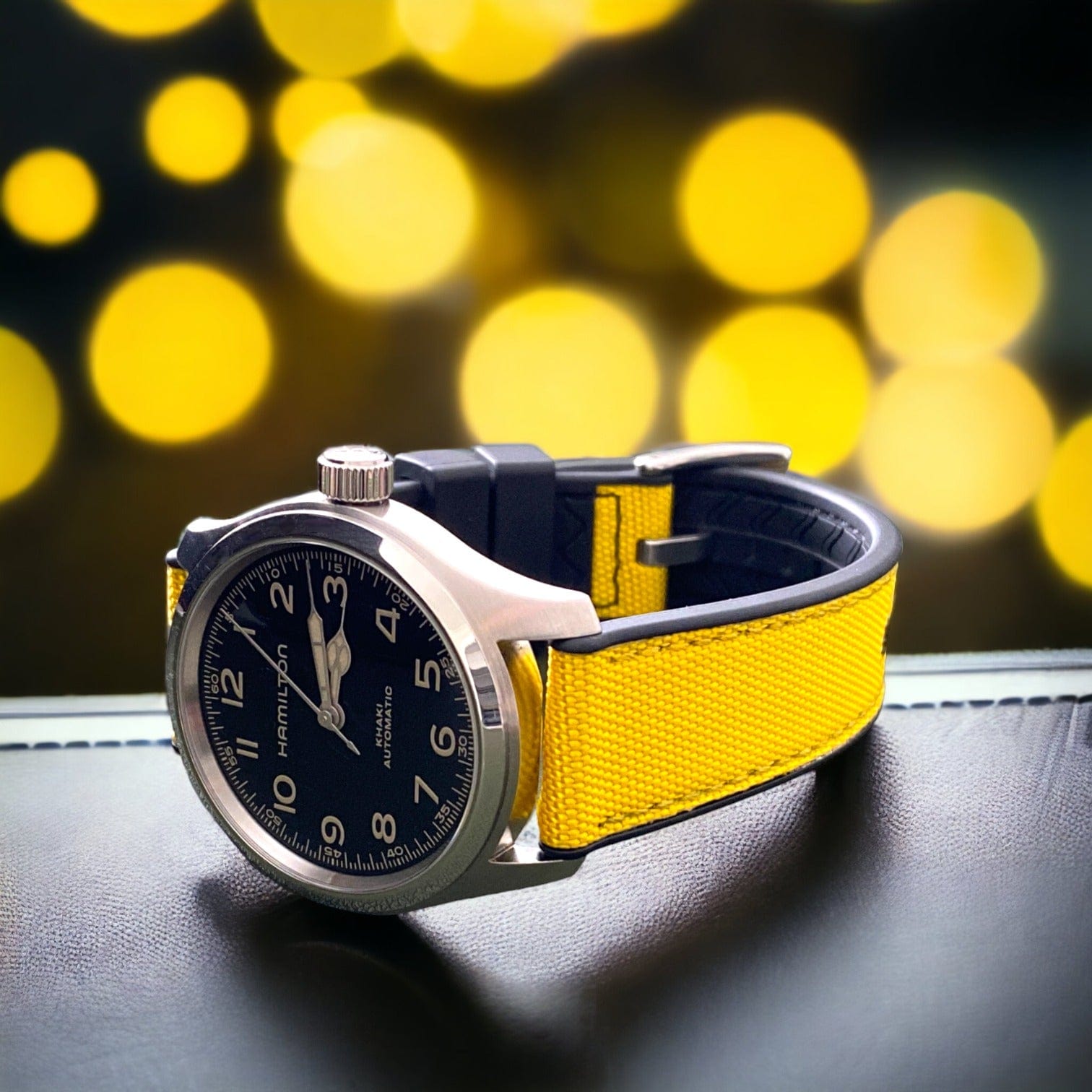 Strap Monster COMBI FKM+ Sailcloth Watch Strap - Yellow/Black