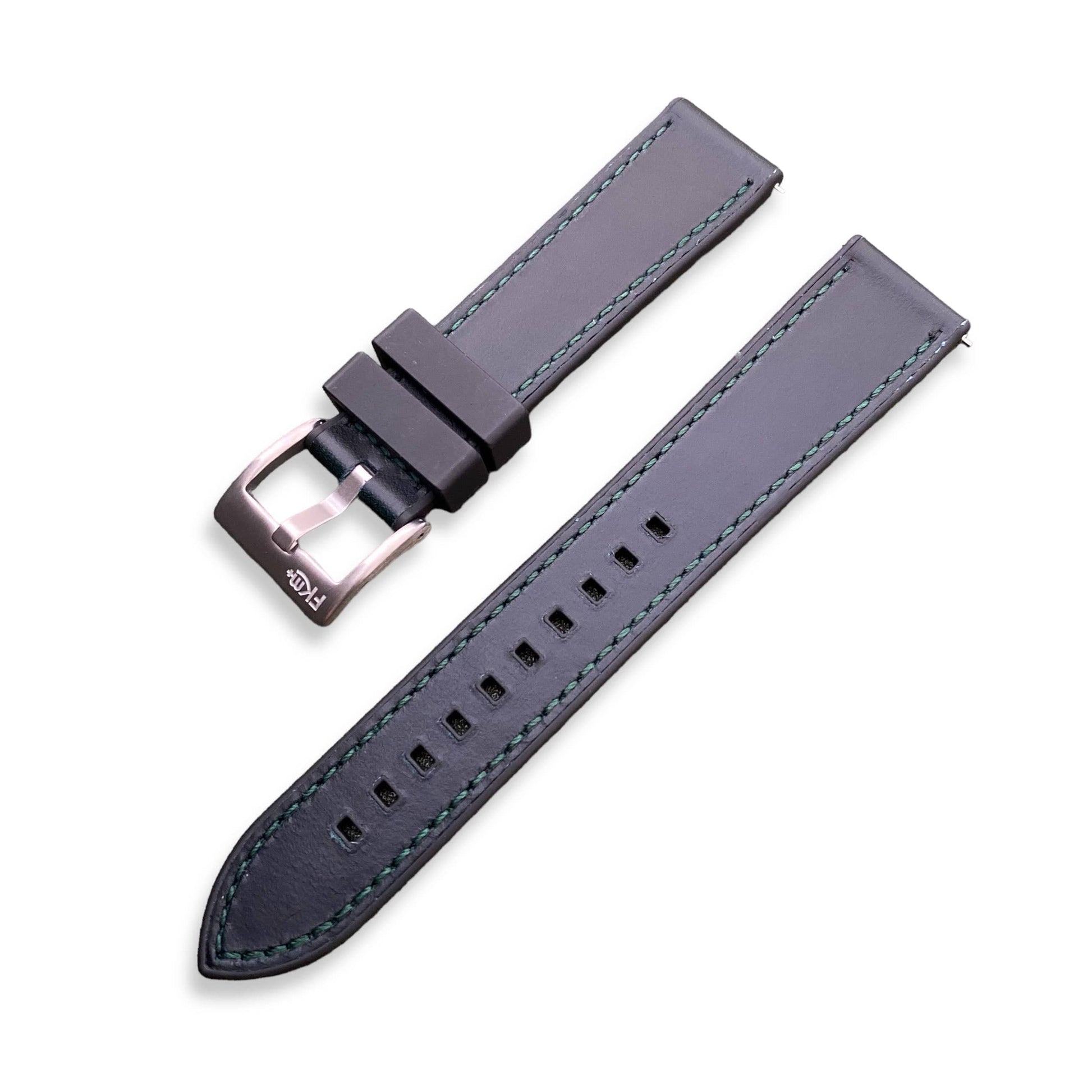 Strap Monster COMBI FKM+ Vintage Leather Watch Strap - Teal