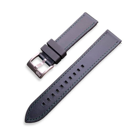 Strap Monster COMBI FKM+ Vintage Leather Watch Strap - Teal