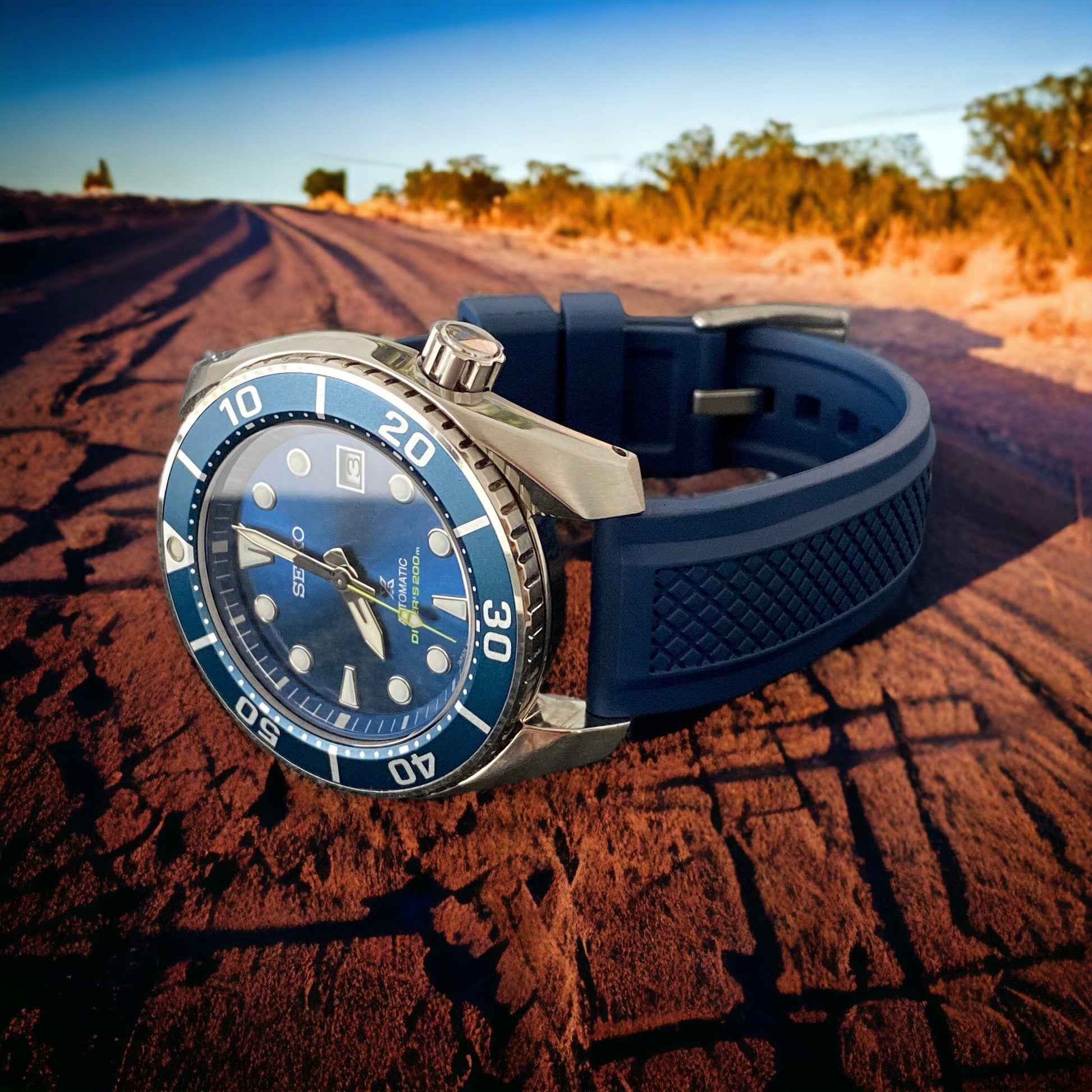 Strap Monster OUTBACK FKM+ Watch Strap - Blue
