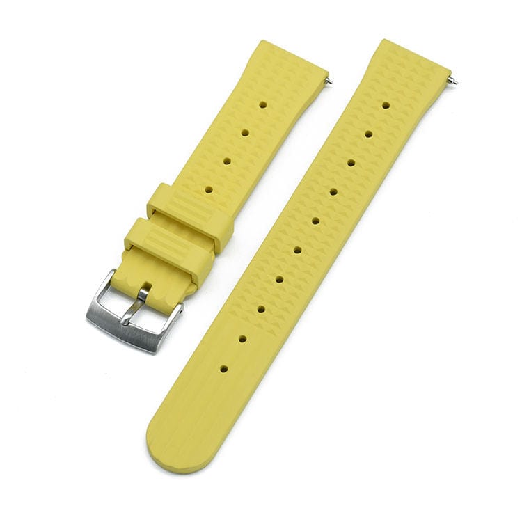 Strap Monster WAFFLED FKM+ Watch Strap - Yellow