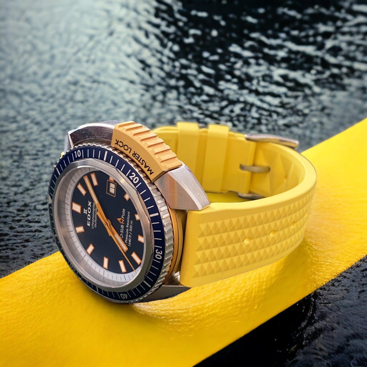 Strap Monster WAFFLED FKM+ Watch Strap - Yellow