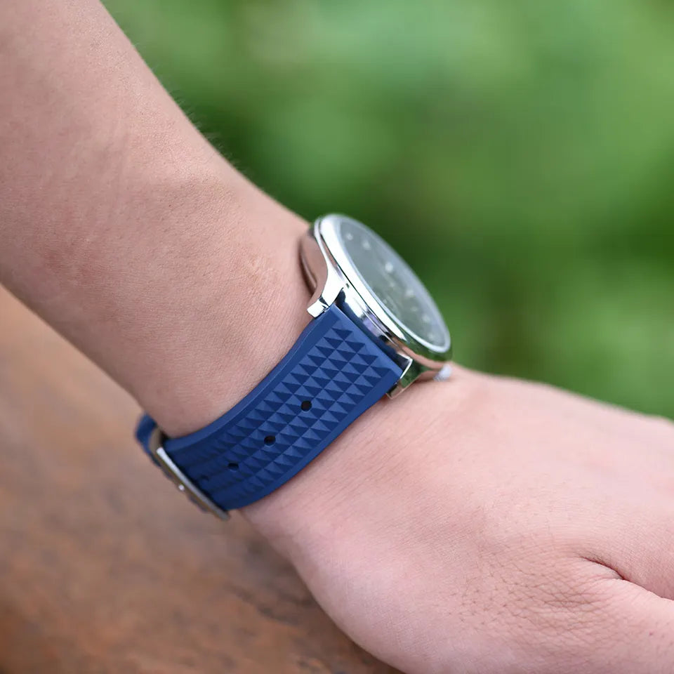 Blue Waffled FKM Watch Straps