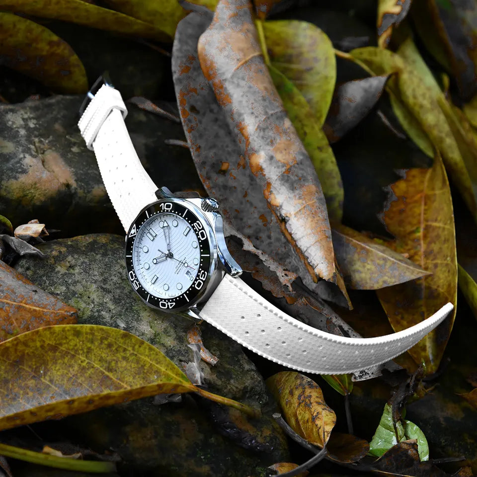White Tropical FKM Watch Strap