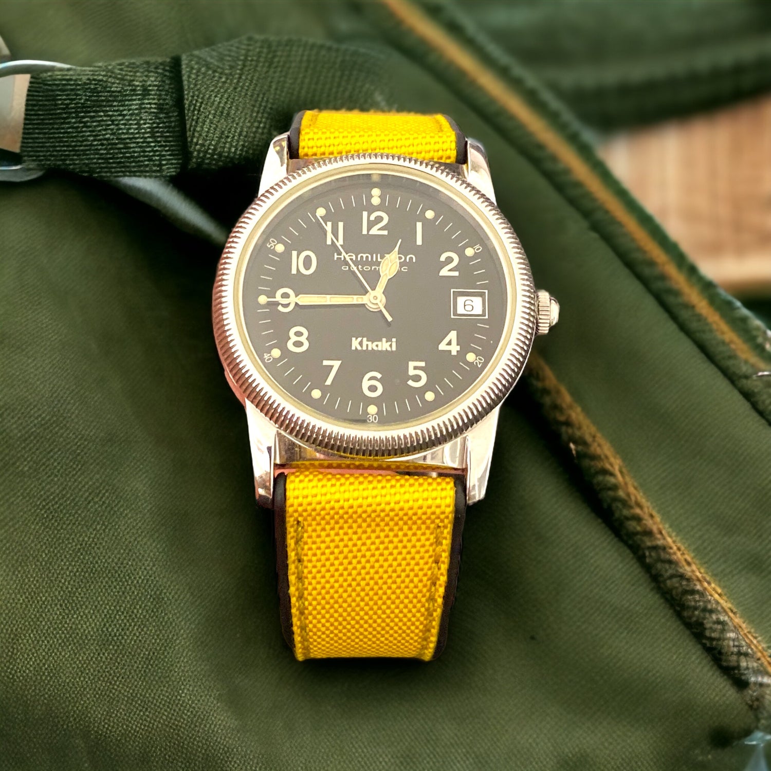 Yellow Sailcloth Combi FKM Watch Straps