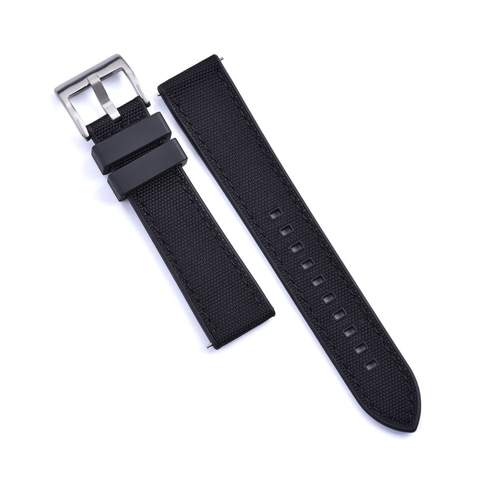 COMBI FKM+ Sailcloth Watch Strap - Black – Strap Monster Co. Australia