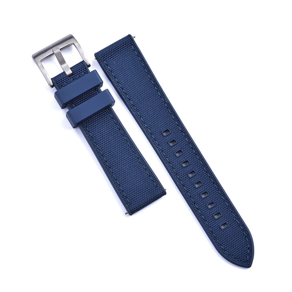 Strap Monster COMBI FKM+ Sailcloth Watch Strap - Blue