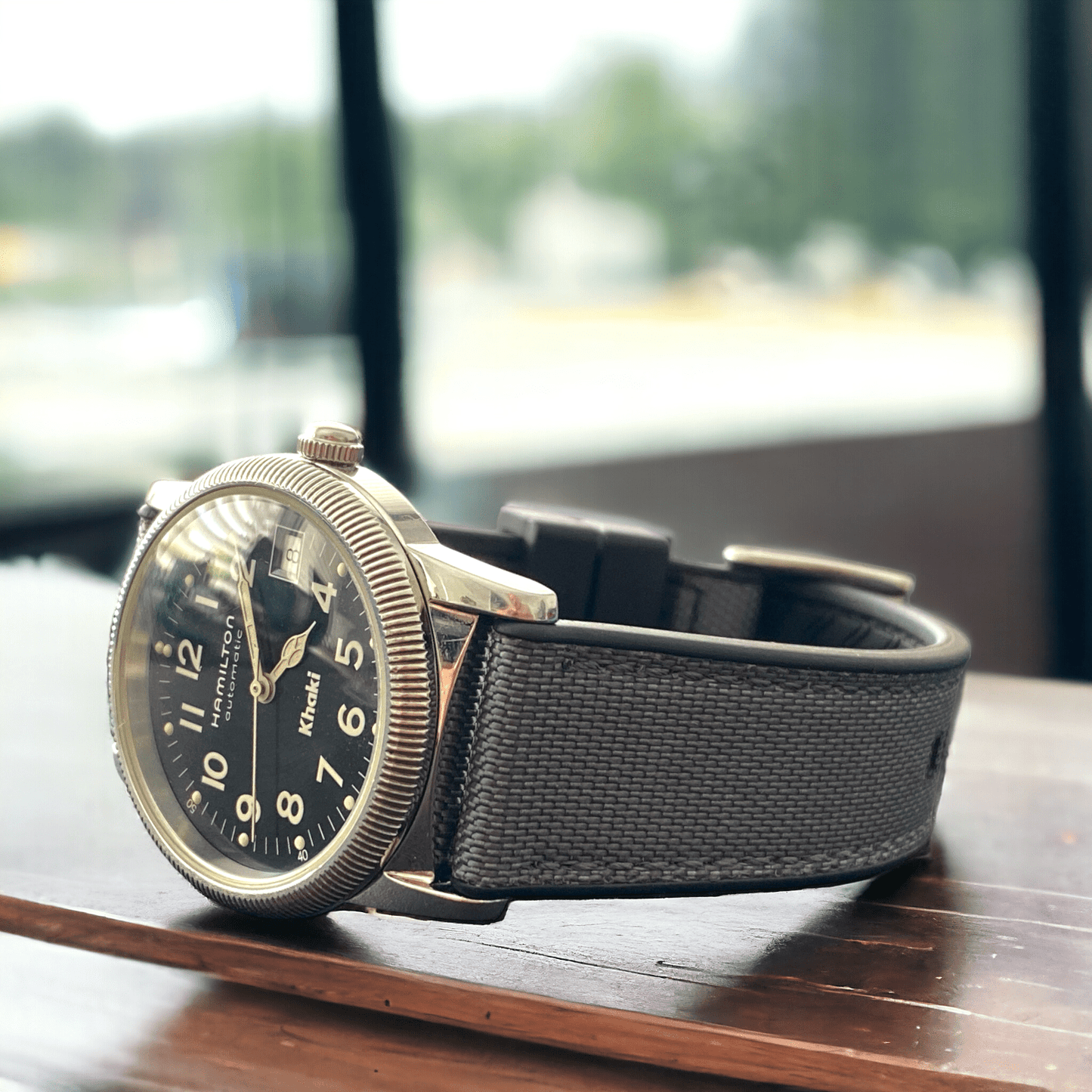 Strap Monster COMBI FKM+ Sailcloth Watch Strap - Grey/Black