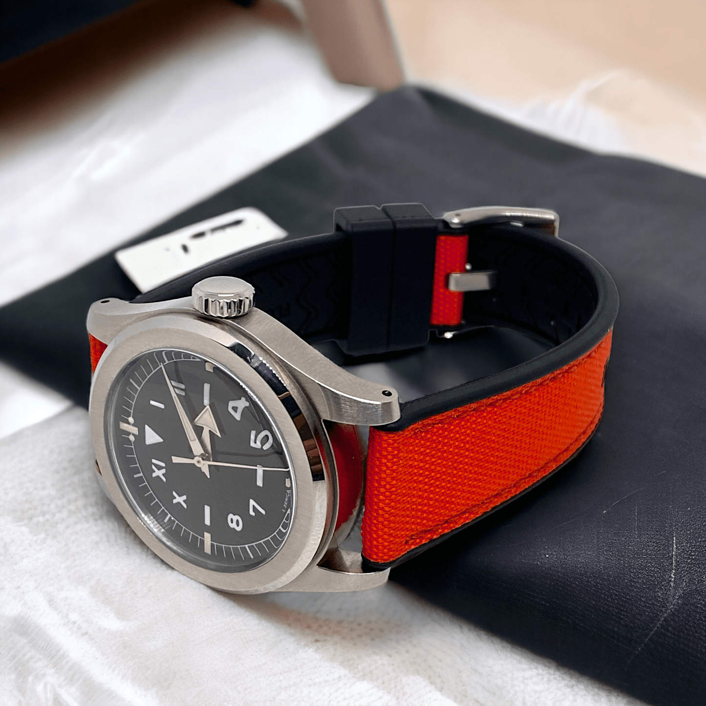 Strap Monster COMBI FKM+ Sailcloth Watch Strap - Red/Black