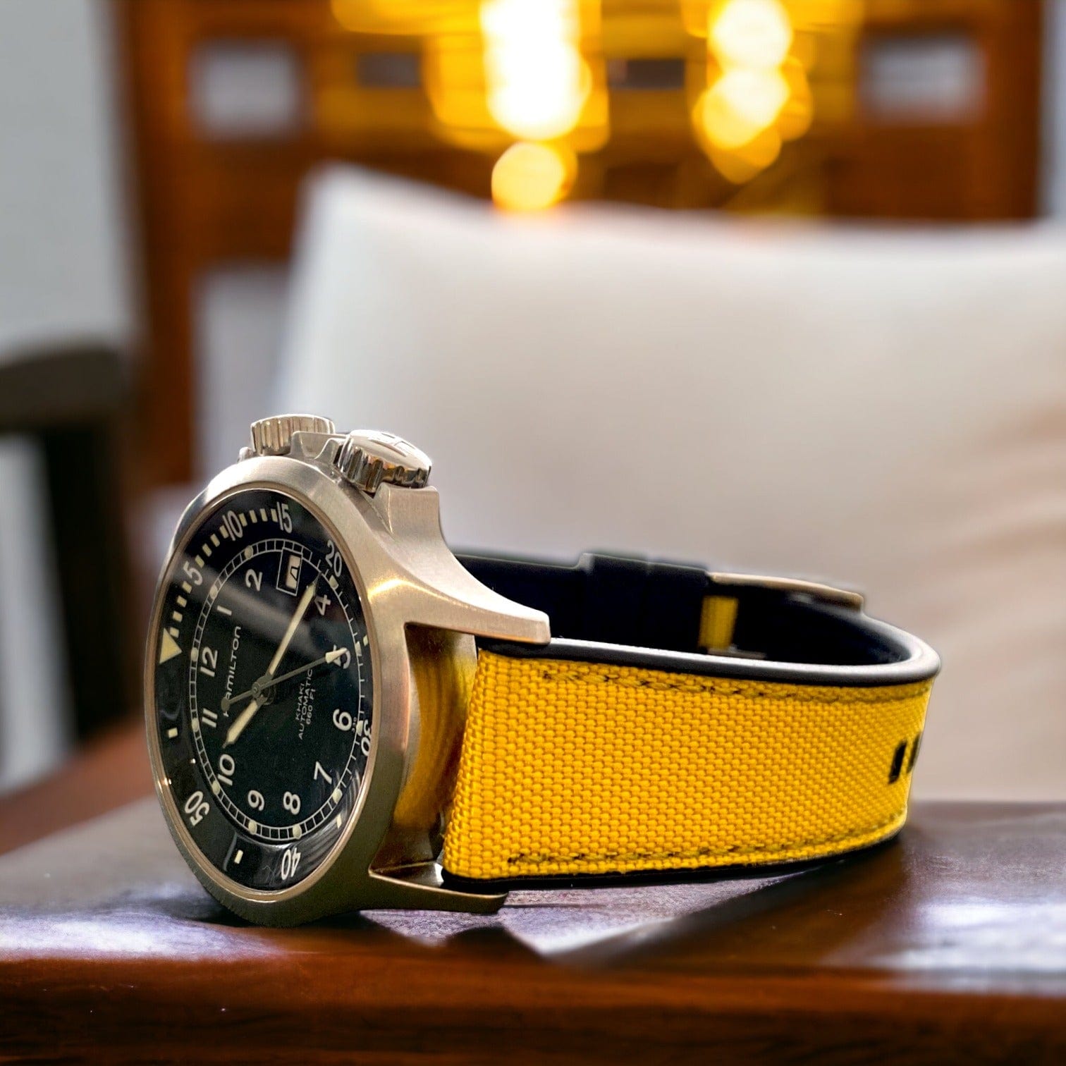 Strap Monster COMBI FKM+ Sailcloth Watch Strap - Yellow/Black