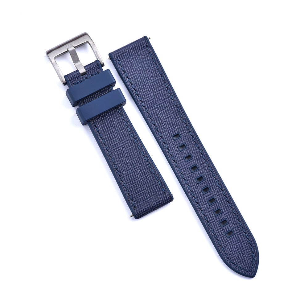 Strap Monster COMBI FKM+ Watch Strap - Saffiano Leather - Blue