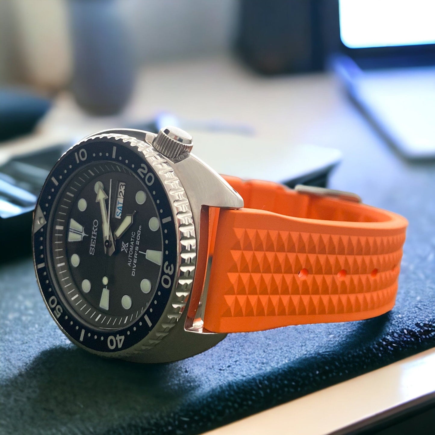 Strap Monster WAFFLED FKM+ Watch Strap - Orange