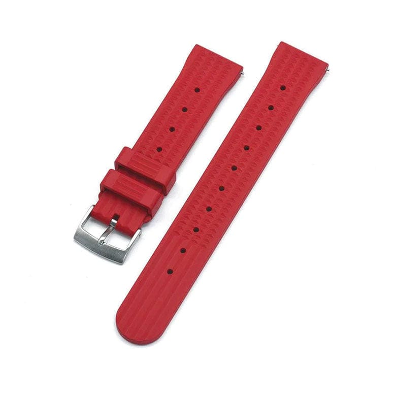 Strap Monster WAFFLED FKM+ Watch Strap - Red